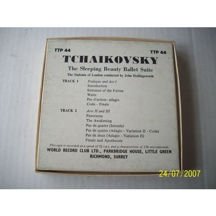 Tchaikovsky-Sleeping Beauty .. Reel to Reel Tape Boxed 5" 3-3/4 I.P.S