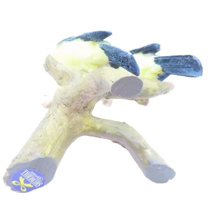 Figurine Bluetit Birds on a Blossom Branch 9 CM Home Decor Ornament Gift Collect
