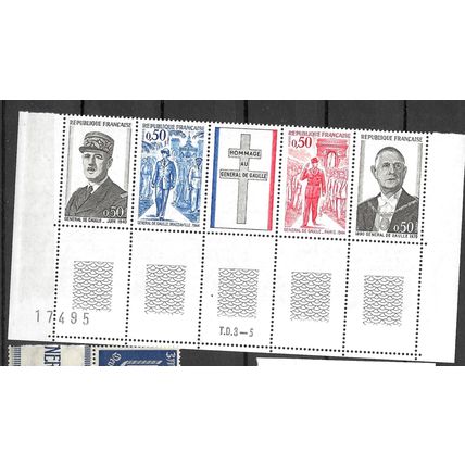 1971 Michel 1772/1775 - MNH (**) - Strip of 5 with Date/Plate Nr.