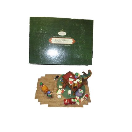 2001 Hallmark Keepsake Ornament Club Studio Limited Edition 'Santa's Desk' Keeps