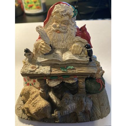Santa at Desk Resin Decoration 5"