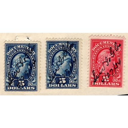 USA 1934, Tax Revenue Issues on piece. Scott #R241 & R244. Used/hand cancel