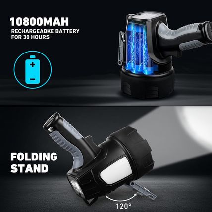 LBE Rechargeable Spotlight Outdoor, 90,000 Lumens Led Spotlight Flashlight with