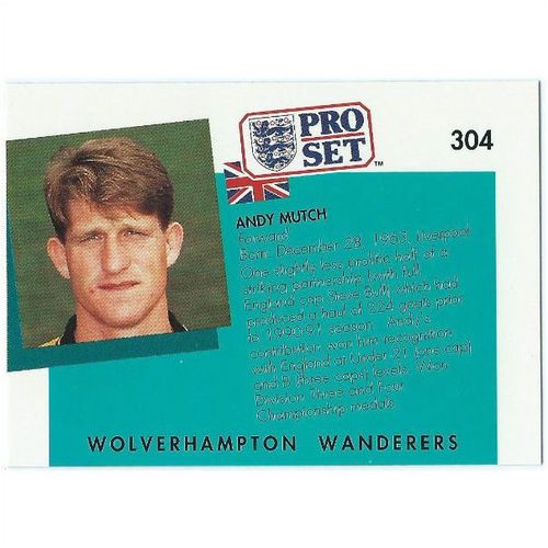1990/1991 Pro Set Footbal - #304 - Andy Mutch
