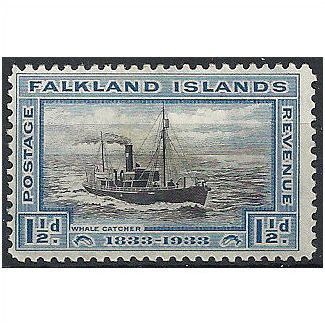 Falkland Islands 1933 SG129 1 1/2d Black & Blue Mounted Mint . .