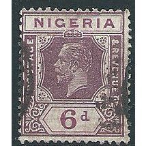 Nigeria 1921 SG25 6d Dull & Bright Purple Die I Fine Used . ..