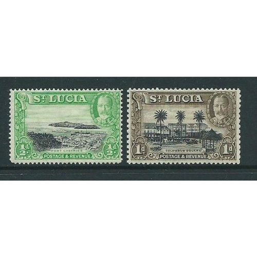 st.lucia stamps sg114a 13x12 cv £9 sg113 hm thinned