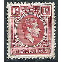 Jamaica 1938 SG122 1d Scarlet Mounted Mint ... .