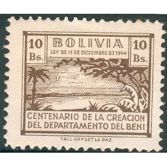 Bolivia 1943 - SG411 - 10c purple - Cent Of Founding Of El Beni Centres - MH