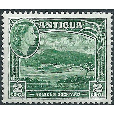 Antigua 1953 SG122 2c Green Mounted Mint . ..