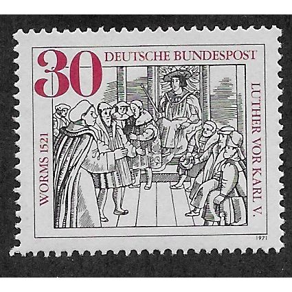 GER 1971 M/M 30pf 'LUTHER VOR KARL V ' (EBID53-791)