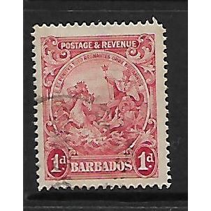 BARBADOS 1925 SG 231 1d RED FINE USED