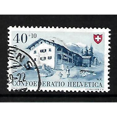 SWITZERLAND 1949 NATIONAL FETE 40c + 10c BLUE PRATTIGAV SG 509 M / MINT