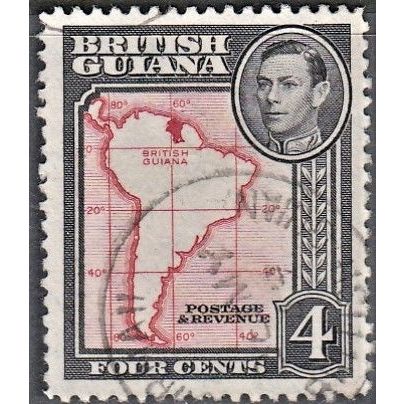 BRITISH GUIANA, 1938-52 4c George VI, SG 310 (Scott 232a), used