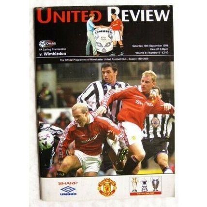 1999 programme Manchester United v. Wimbledon