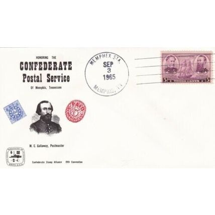 United States 1965 Confederate Postal Service USS Hartford Cover Memphis Cancel