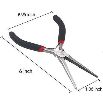 MINI PROCISION LONG NEEDLE NOSE PLIERS SPRUNG GRIP HANDLE HOBBY CRAFT JEWELLERY