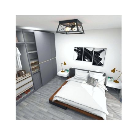Dawn 2-Light Barnwood Matte Black Flush Mount Ceiling Light Farmhouse Rustic