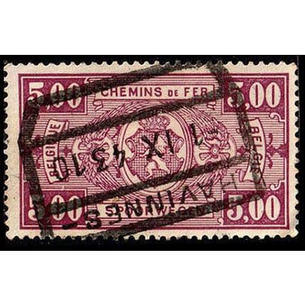 Belgium 1941 Railway Parcelpost 5,00Fr Used Stamp Spoorwegen