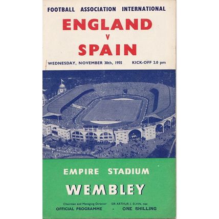 ENGLAND V SPAIN FA INTERNATIONAL 1955/56