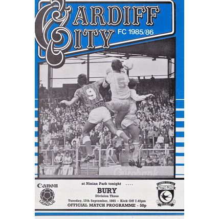 CARDIFF CITY v BURY LEAGUE DIVISION THREE 1985/86