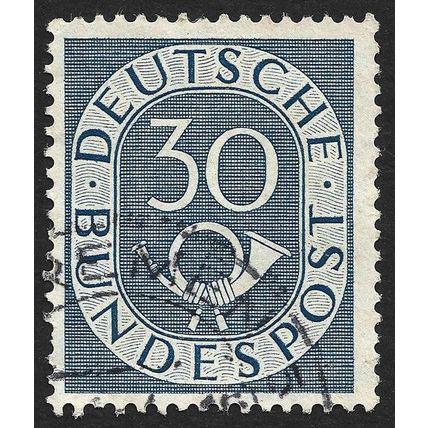 GERMANY 1951 Numeral-Posthorn 30pf Sc#679 - USED @M493