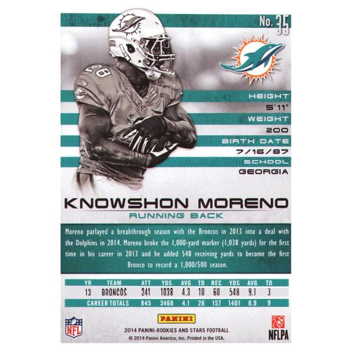 2014 Football Rookies & Stars Knowshon Moreno