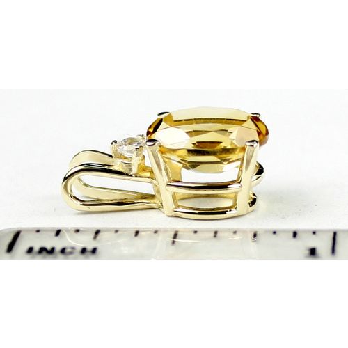 Citrine, 14KY Gold Pendant, P022