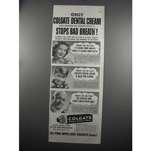 1952 Colgate Ribbon Dental Cream Ad