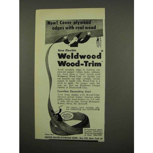 1957 Weldwood Wood-Trim Ad - Cover Plywood Edges