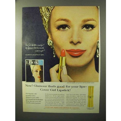 1964 Cover Girl Lipstick Ad - Glamour Good For Lips