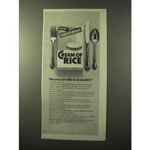 1964 Cream of Rice Cereal Ad - This is On My Diet?