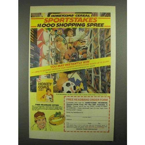 1985 Post Honeycomb Cereal Ad - Sportstakes Spree