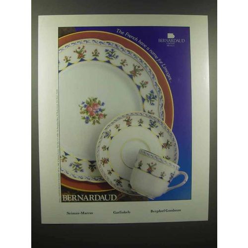 1989 Bernardaud China Ad - French Name for Limoges