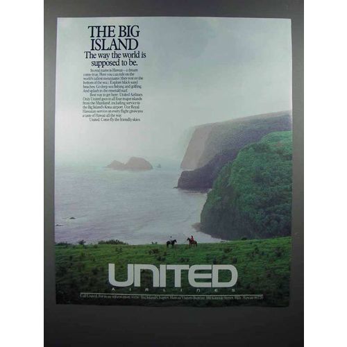 1990 United Air Lines Ad - The Big Island, Hawaii