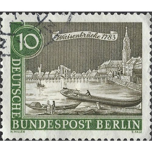 BERLIN, BRIDGE, Orphan's Bridge 1783, green 1962, 10pf, #4