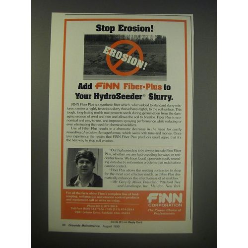 1990 Finn Corporation Fiber-Plus Ad - Stop Erosion!