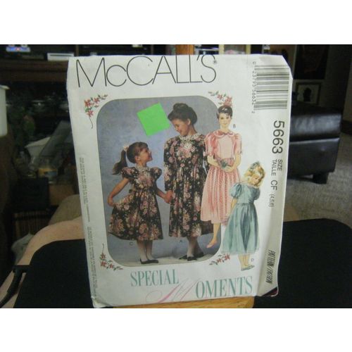 McCall's 5663 Girl's Dress Pattern - Size 4/5/6