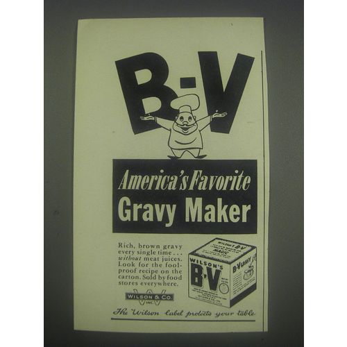 1952 Wilson's B-V Advertisement - B-V America's favorite gravy maker