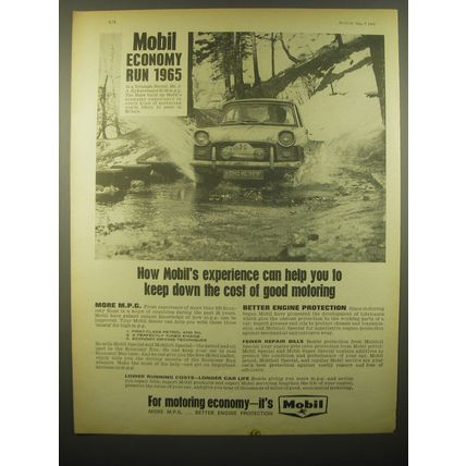 1965 Mobil Petrol and Oil Advertisement - Mobil Economy Run