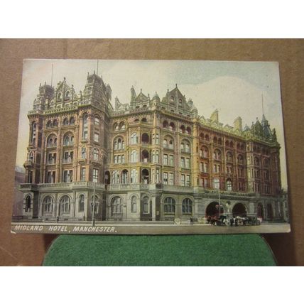 MIDLAND HOTEL, MANCHESTER, LANCASHIRE . unused antique postcard Hildesheimer =