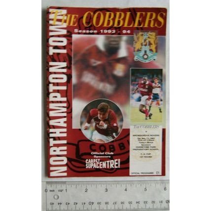 1993 programme Northampton Town v. Bromsgrove Rovers, FA Cup 1st Round