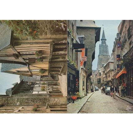Dinan Maisons De Cafes Restaurant Street Flag France 2x Postcard s