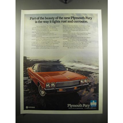 1972 Plymouth Fury Car Ad - Part of the beauty of the new Plymouth Fury