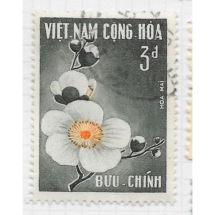 VIETNAM 1965 FLOWERS 3P USED