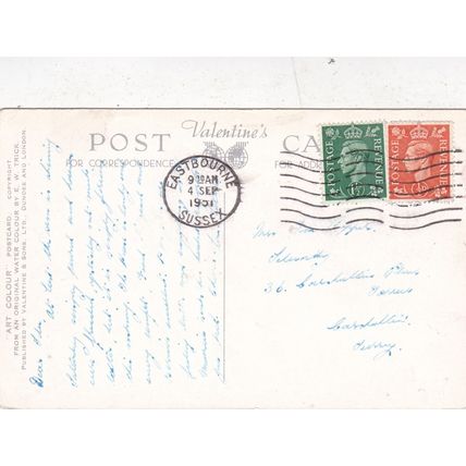 E.W.Trick Eastbourne Carpet Gardens Postcard posted 1951 VGC