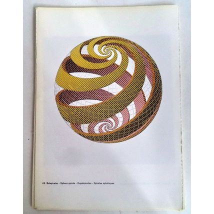 ESCHER print SPHERE SPIRAL vtg 60S Orig Graphic Poster optic wall art Gift Retro