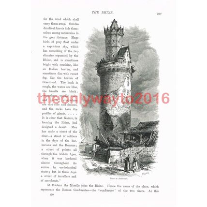 Tower at Andernach, Rhineland, Germany, Book Illustration (Print), c1875