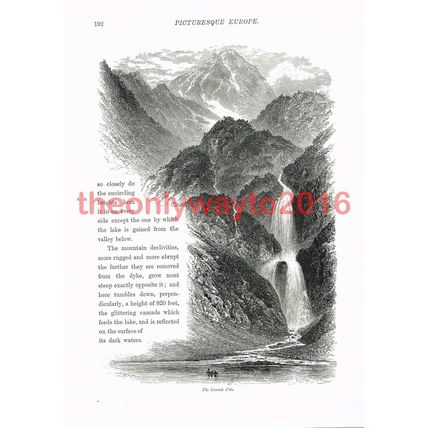Cascade D'Oo, Haute Garonne, France, Book Illustration (Print), c1875