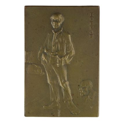 Plaquette Chris van der Hoef : 100 maal voorstelling 'Boefje', 1924